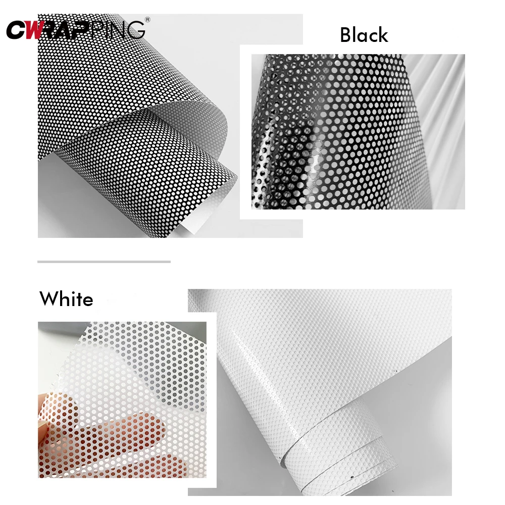 White Toner Transfer Paper - ฟิล์มกรองแสงแบบตาแมว มองเห็นด้านเดียว ลายตาข่ายสีดำขาว สำหรับติดรถยนต์ รถมอเตอร์ไซค์ สกู๊ตเตอร์