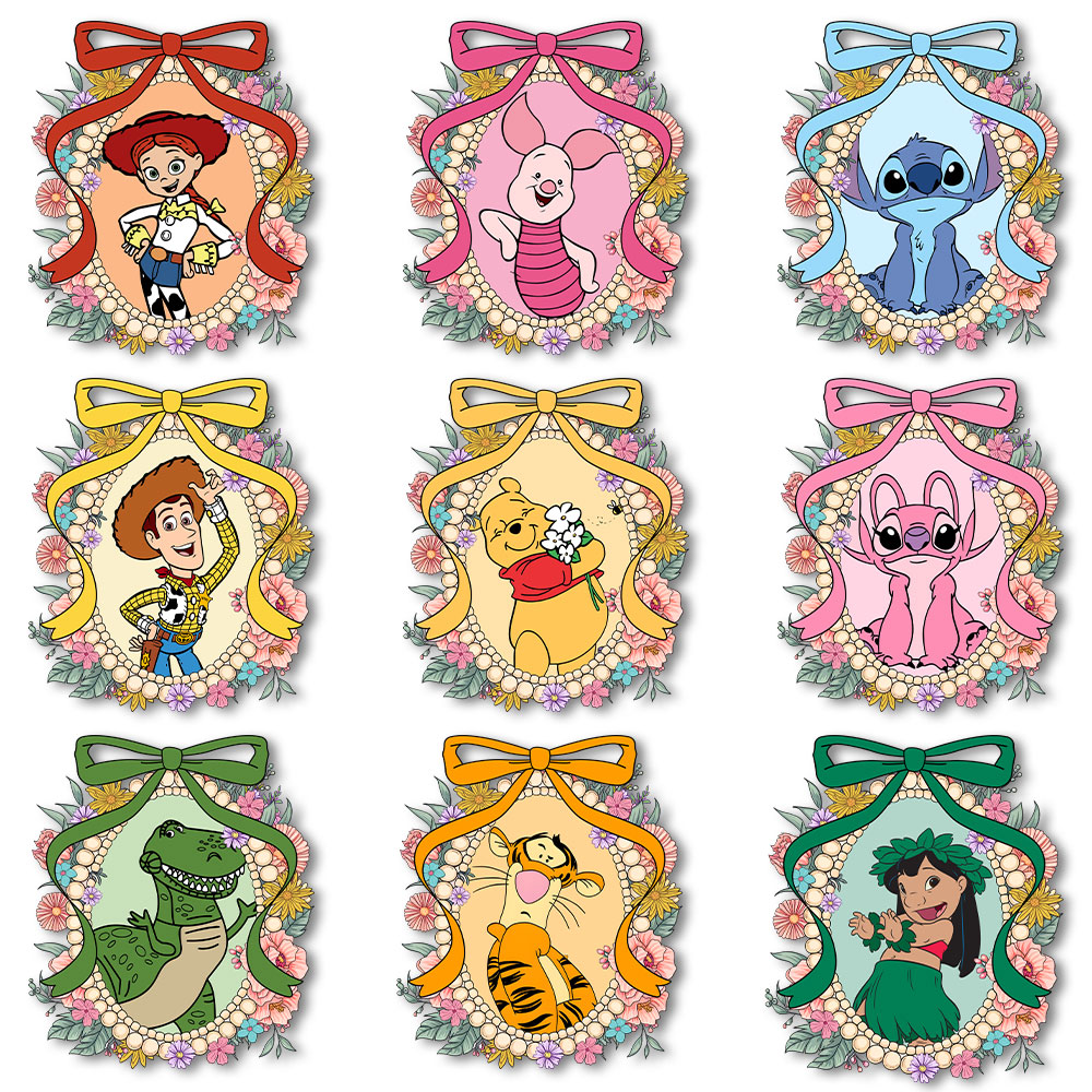 Printable Heat Transfer Vinyl - ดอกไมค์เกอร์มินนี่วินนี่เดอะพูห์เหล็กในการถ่ายโอนสติกเกอร์กดความร้อนสําหรับเสื้อผ้า