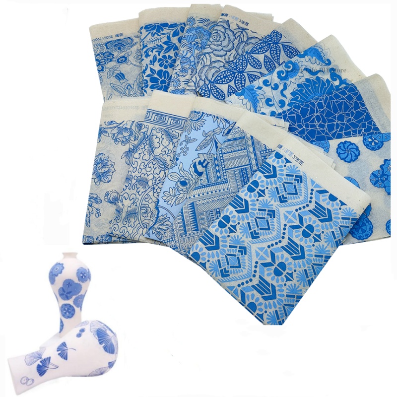 White Toner Transfer Paper - 2PCS Creative เซรามิคภายใต้เคลือบสีฟ้าและสีขาวรูปลอกการพิมพ์ Transfer กระดาษ DIY