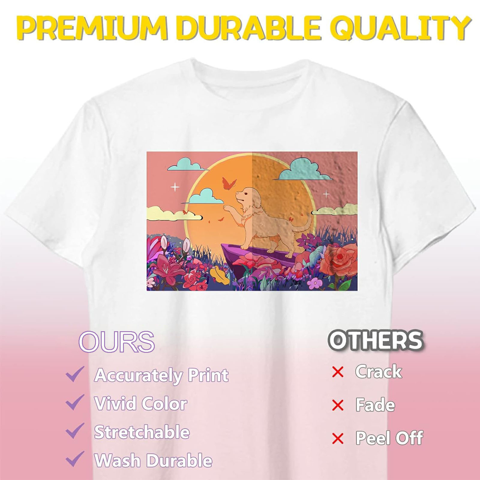 5 แผ่น A4 กระดาษถ่ายเทความร้อน - Printable Heat Transfer Vinyl บทวิจารณ์และราคา