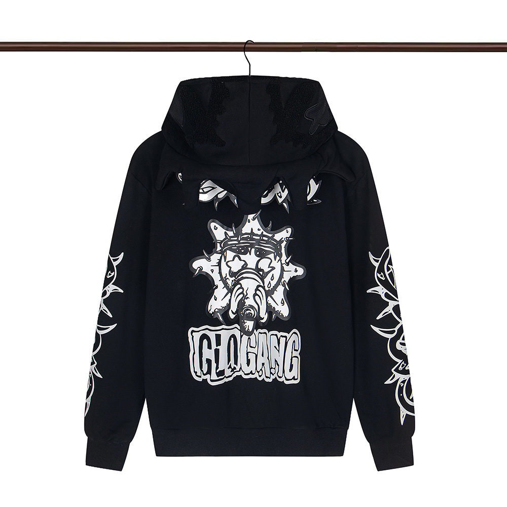 เสื้อฮู้ดดี้มีซิปพิมพ์ลายกราฟฟ - Printing Qc บทวิจารณ์และราคา