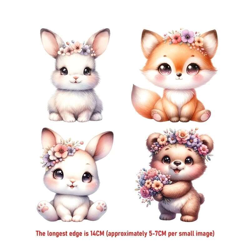14 ซม.ชุดดอกไม้น่ารักสัตว์ฟ็อก - Printable Heat Transfer Vinyl บทวิจารณ์และราคา