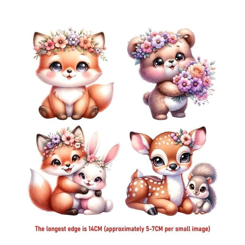 14 ซม.ชุดดอกไม้น่ารักสัตว์ฟ็อก - Printable Heat Transfer Vinyl บทวิจารณ์และราคา